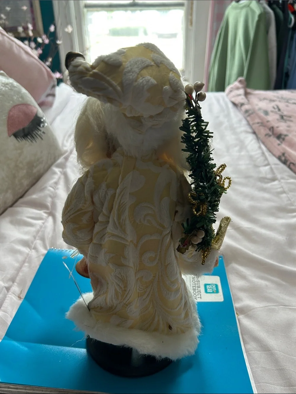 Cream & Gold Holiday Santa Figurine by Holiday Inspirations NWT 14” Tall New
